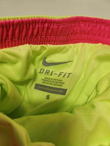 Nike Dri-Fit Girl's Neon Green/Pink Athletic Shorts *2-PACK* Size 6 RK14 - Picture 6 of 7