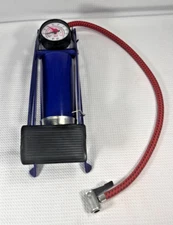 Foot Operated Bicycle Air Pump – Compact Floor Inflator w/ Hose