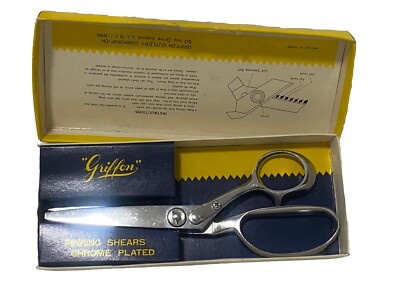 Vintage Griffon Pinking Shears Model ''A'' 8 Inch in Original Box Chome Plated