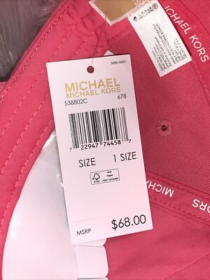 MICHAEL KORS Monogram MK Logo Baseball Cap Hat 538802C Pink  display picture 1