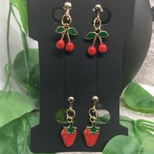 4 PC Matching Clip-on Non Pierced Earrings Set Gold-Tone New Free Ship 8666