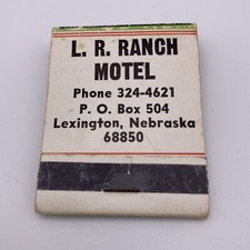 Vintage Full Matchbook - L R Ranch Motel - Lexington, Nebraska 68850