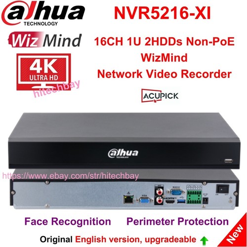 NVR5216-XI 16-Channels 2SATA 4K WizMind NVR 32MP Video Recorder Face Recognition
