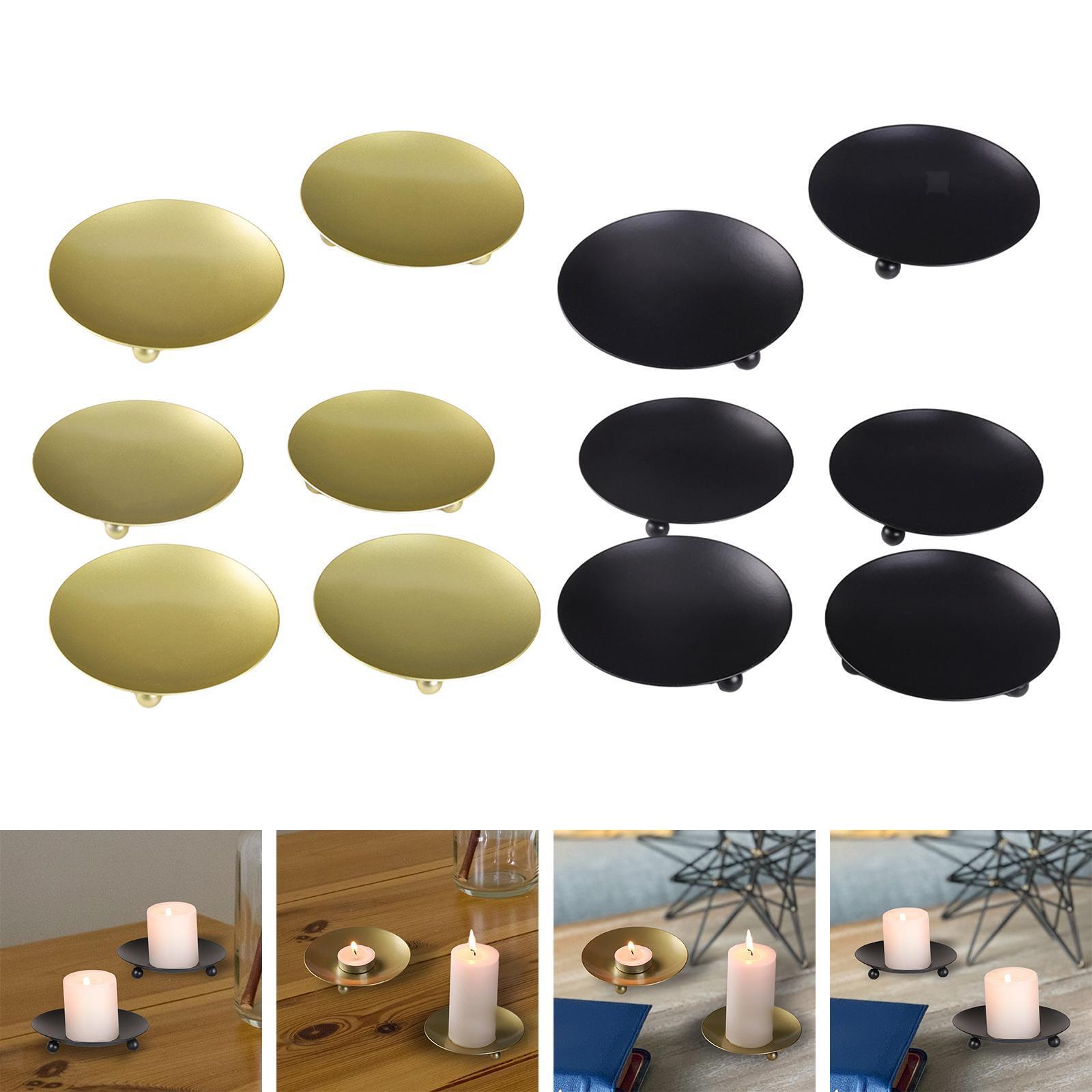 Metal Plate Candle Holder Table Centerpiece Candles Stand Metal Candle