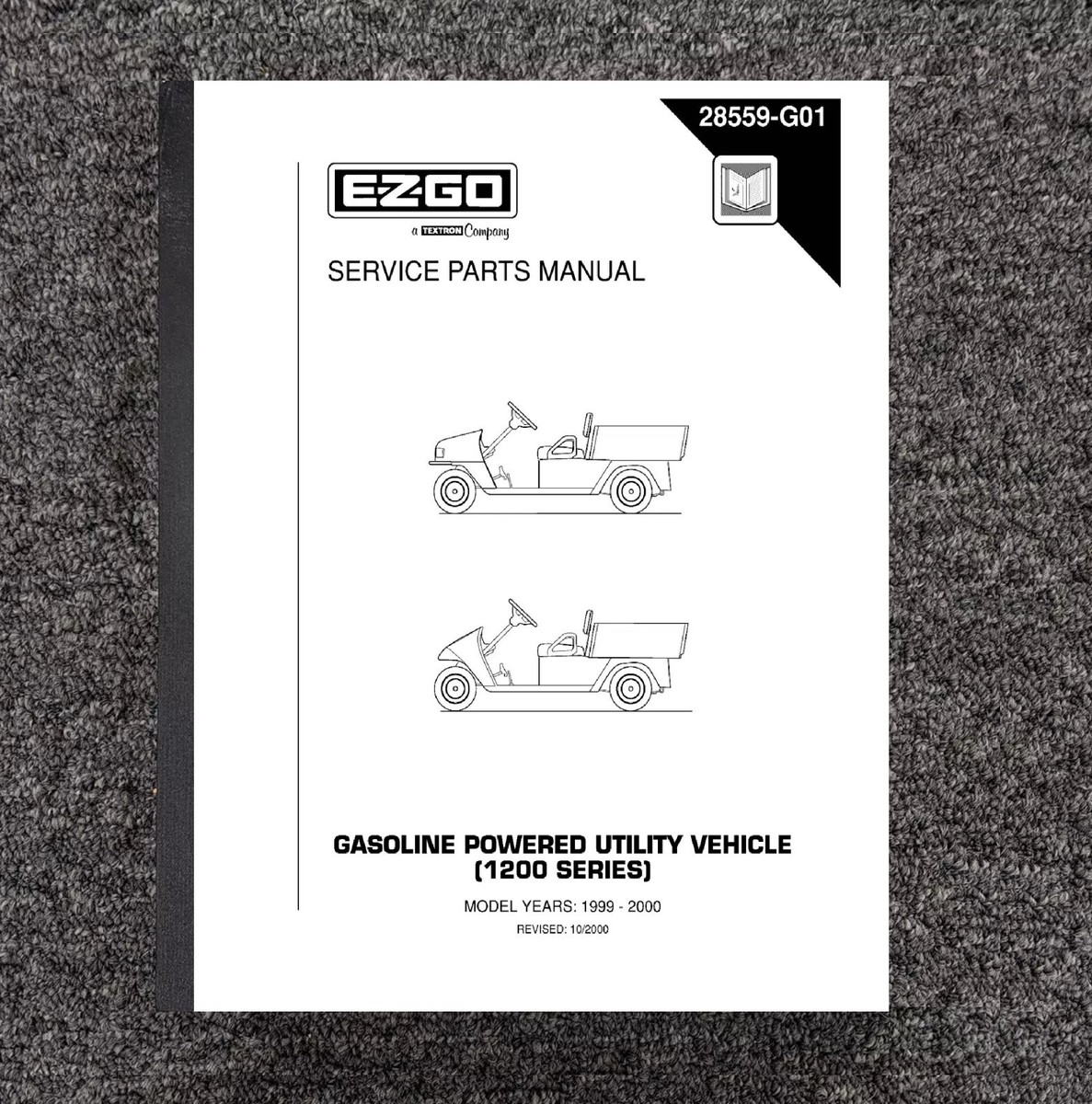 1999-2000 EZ Workhorse 1200-G 559 Gas Golf Cart Service Parts