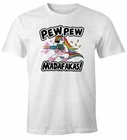 Mens T-Shirt Pew Pew Madafaka's Evil Unicorn Rainbow Unicorn Fun Shirt