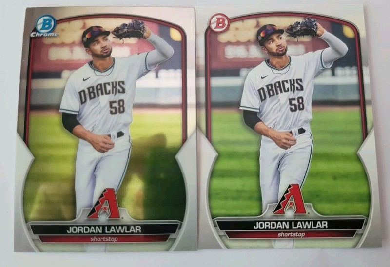 2023 Bowman And Chrome Jordan Lawlar 2 Card Lot Arizona Diamondbacks 