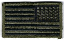 USA REVERSED FLAG TACTICAL OD GREEN OCP W/HOOK HAT PATCH US PIN UP