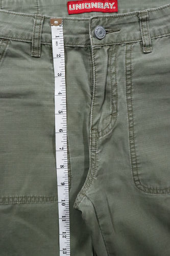 Unionbay Women's Y2K Ripstop Pants Juniors Size 3 ( 28x32) Green Flared Grunge - Picture 12 of 18