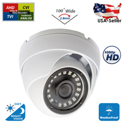 Evertech Wide Angle Security Dome Camera Indoor Outdoor 1080p HD Video Night