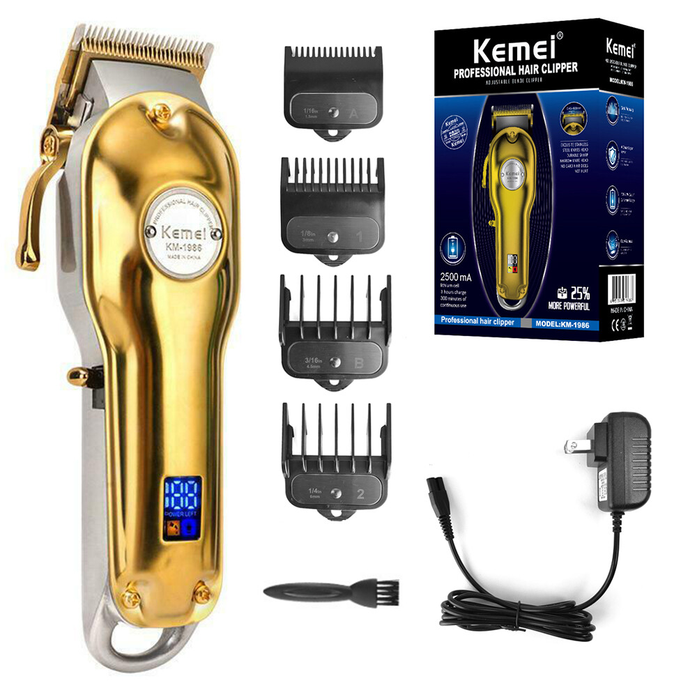 Kemei 1986 Professional Hair Clippers Trimmer Kit Hair Cutting Machine  Barber US