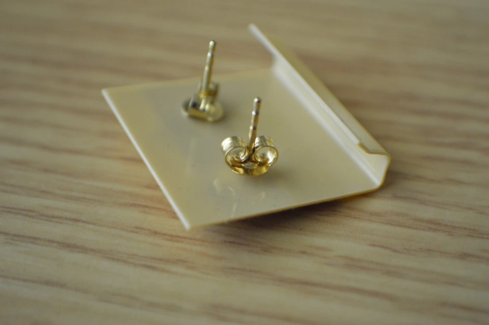 0.33ct Natural Yellow / White Diamond Earrings 14K Yellow Gold over Fine Silver - Image 4 of 4