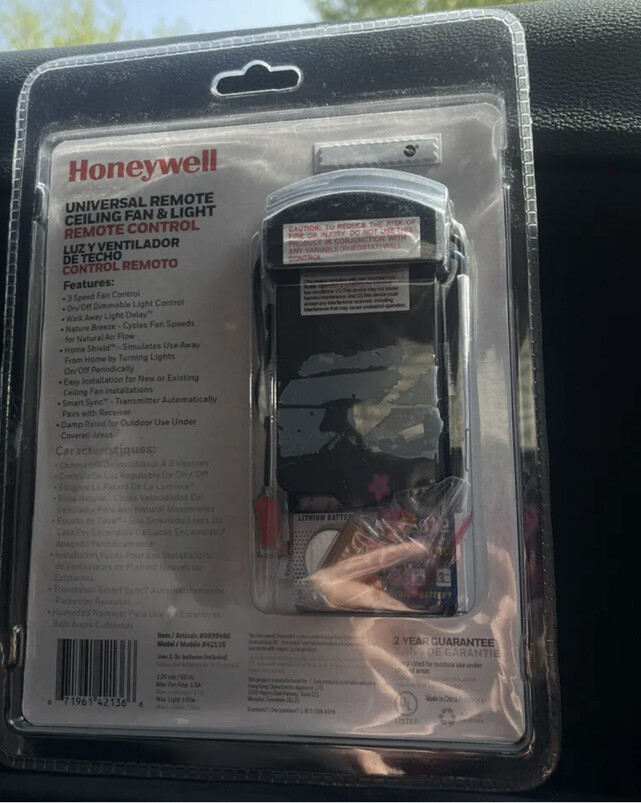 How To Install Honeywell Ceiling Fan And Light Remote Control Shelly