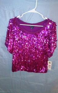 fuchsia sequin top