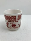 Vintage" Ranger Joe Ranch Mug Hazel Atlas Milk Glass Red Decals Nice Cond