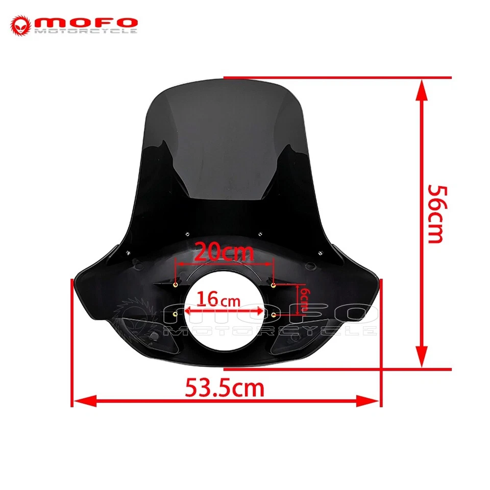 Carenado delantero ABS con kit de parabrisas para faros Harley Dyna Fat Boy Slim 5 3/4" Foto 4 de 4