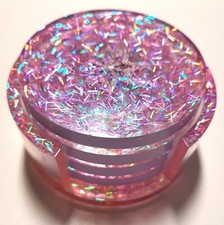 Set Of 4 Handmade Resin Coasters Pink Shimmer New Heat Resistant 