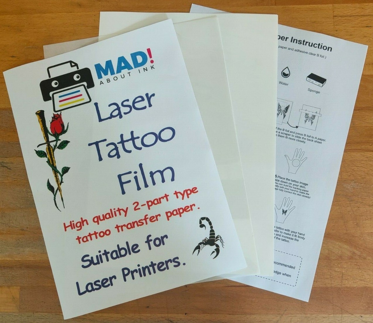 Laser, Sunny Printable Tattoo Paper