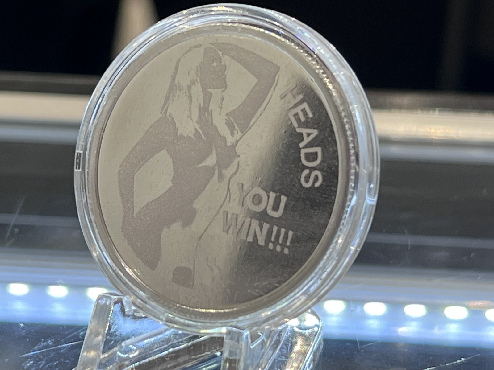 Heads You Win Tails You Win Sexy Woman .999 Fine Silver Round 1 Troy