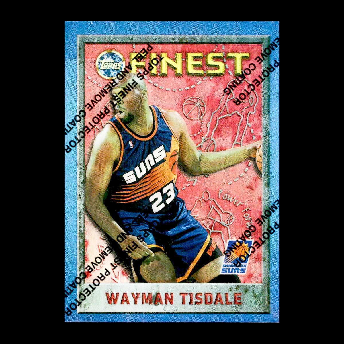 Wayman Tisdale 1995-96 Topps Finest Refractor W/ Coating #165 Phoenix Suns