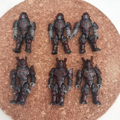 Figuras Mega Construx HALO ODST Squad Ambush – Lote De 5, Capitán Bruto Negro, Como Nuevo