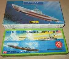 Heller U-Boot 1/400 & Skywave 1/700 U.S. Navy Gato Class Submarine Models - READ