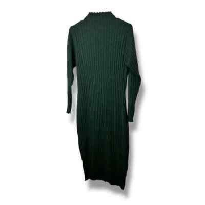 Rebdolls Beatrice Ribbed High Neck Midi Bodycon Green Size 2X