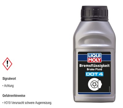 Liqui Moly Bremsflüssigkeit DOT 4 250 ml FMVSS 116 3 ISO 4925 Class SAE J 