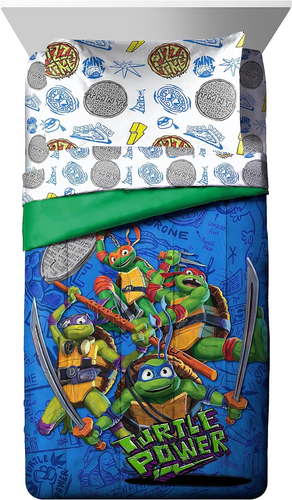 Teenage Mutant Ninja Turtles 7 Piece Full Size Bed Set Comforter & Sheet Set New - Picture 2 of 6