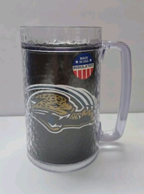 Vintage Jacksonville Jaguar Hammered NFL Thermo Serv Plastic Stein Beer Mug USA