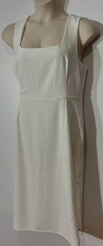 White Midi Sleeveless Dress / Back Zip/ Side Split Size18 New/Tags Atmos&Here - Picture 3 of 10