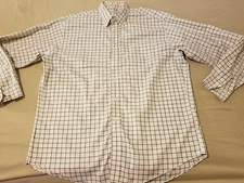 Mens Brooks Brothers Dress Shirt L Large Green Beige Button Cotton