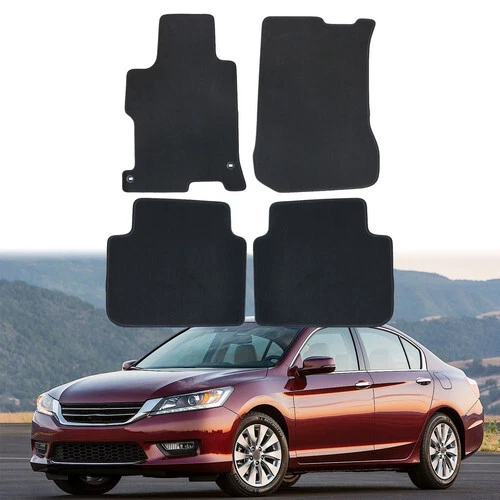 Alfombrillas delanteras y traseras de terciopelo negro para Honda Accord 2013-2017 sedán Foto 2 de 4
