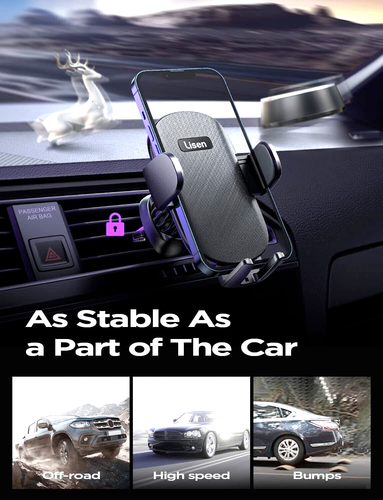 Car Phone Holder Mount Vent Grip Lock System 360° Rotation For iPhone Samsung - Picture 13 of 13