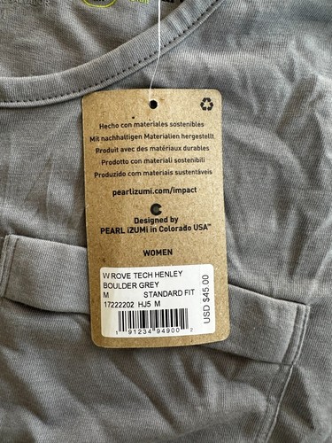 Pearl Izumi Mujer Rove Tech Henley ¡Nuevo! Talla Med - Imagen 3 de 4