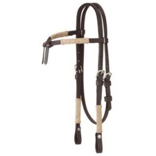 Western Dark Oil Leather Set of Futurity Style Headstall and Reins