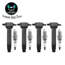 4pcs Ignition Coil and Spark Plug For 2007-2017 Jeep Compass 2.0L 2.4L L4
