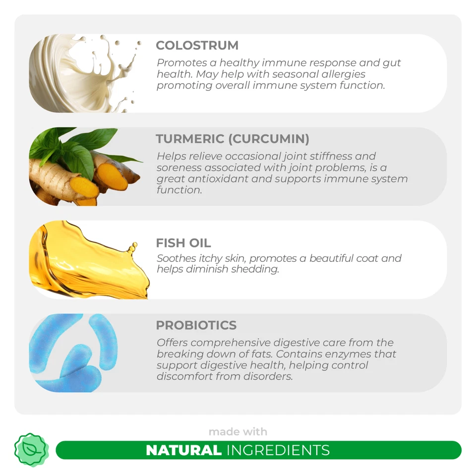 Allergy Support for Dogs - Itch Relief, Skin Soother, Immune Support, Probiotics - Image 3 of 4