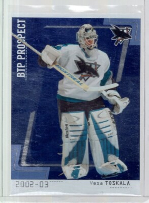 2002-03 ITG Be A Player Between the Pipes Vesa Toskala #100 Rookie RC