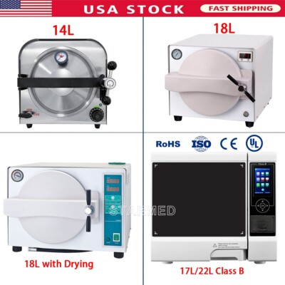22L 18L 14L Dental Autoclave Steam Sterilizer/Class B Sterilization with Printer