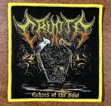 CRYPTA, ECHOES OF THE SOUL, SEW ON YELLOW BORDER WOVEN PATCH