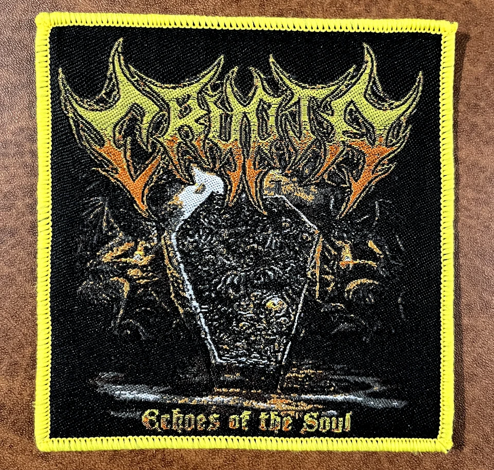 CRYPTA, ECHOES OF THE SOUL, SEW ON YELLOW BORDER WOVEN PATCH - Image 1 of 1