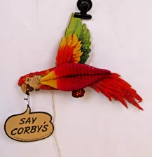 SAY CORBY'S BLENDED WHISKEY HONEYCOMB PARROT SIGN 1960s