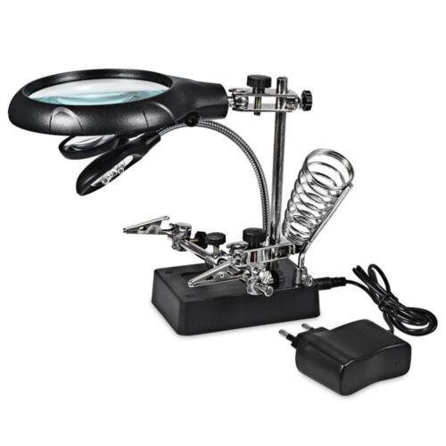  Magnifier & Desk Lamp Helpful Hand Repair Clamp Alligator - Picture 1 of 2