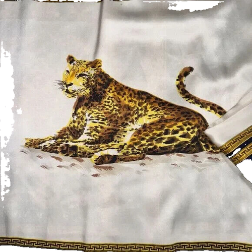 VINTAGE MEN SATIN SILK LEOPARD PRINT BAROQUE STYLE SHIRT OUTSTANDING XLARGE/2XL. - Picture 4 of 4