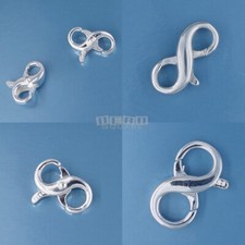 Sterling Silver Infinity Double Openings Lobster Claw Clasp Connector / Extender