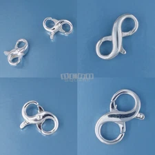 Sterling Silver Infinity Double Openings Lobster Claw Clasp Connector / Extender