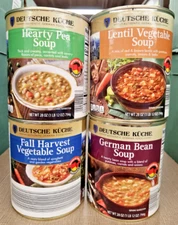 Deutsche Kuche Authentic German Soup 4 Flavors 28oz 794g (4 Cans)
