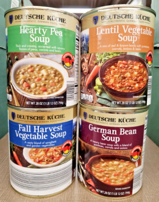 Deutsche Kuche Authentic German Soup 4 Flavors 28oz 794g (4 Cans)