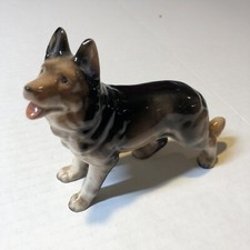 Vintage German Shepherd Dog Figurine Small Porcelain DME